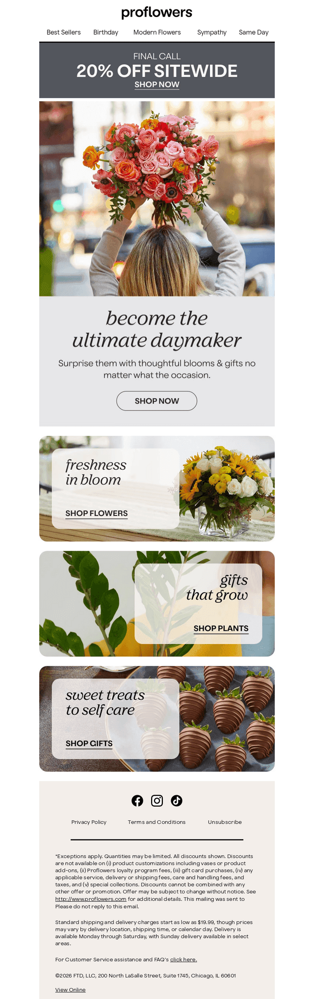 Surprise Them with Flowers & Save 20%
