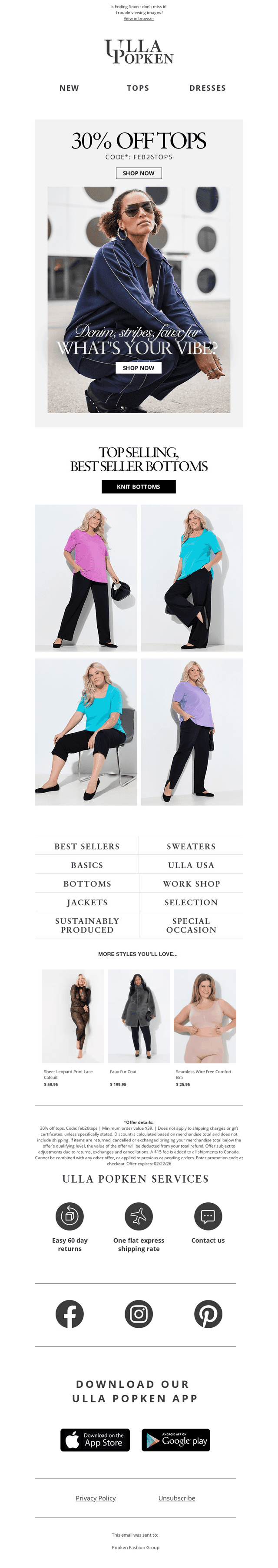 Ulla Popken USA email from Fri, Feb 20, 2026