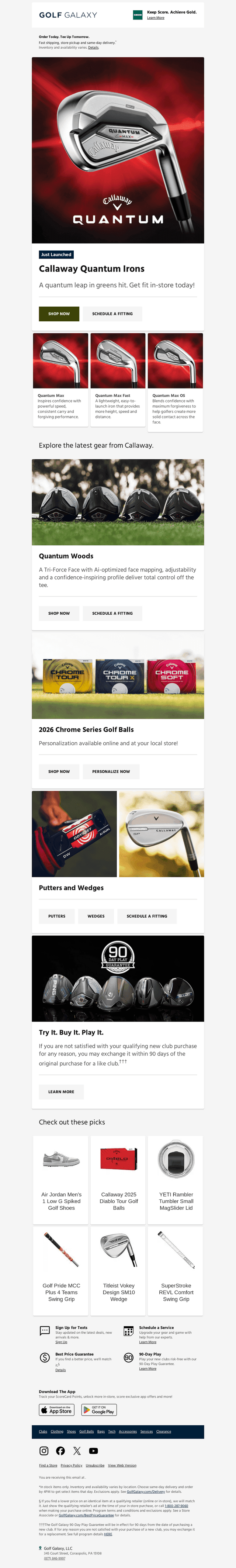Just launched 🚀  Callaway Quantum irons