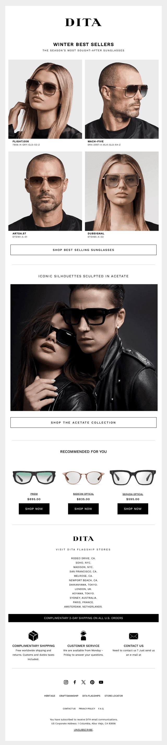 DITA Eyewear email from Fri, Feb 20, 2026