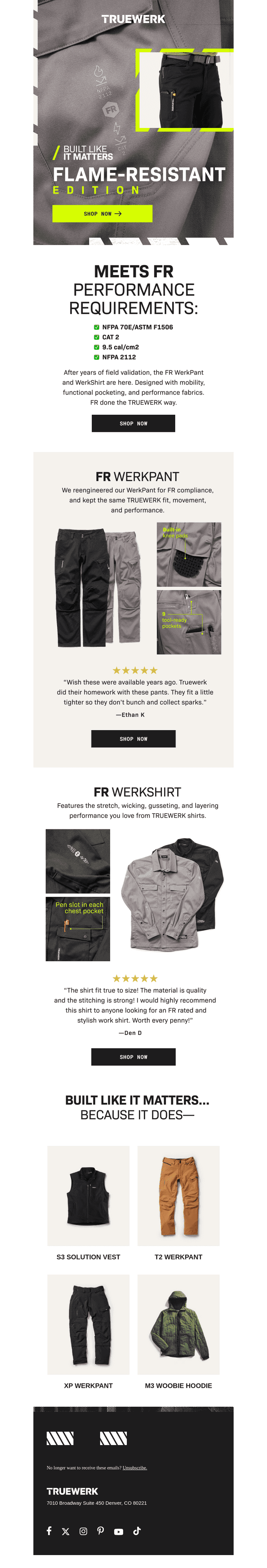 FR compliance. TRUEWERK performance.