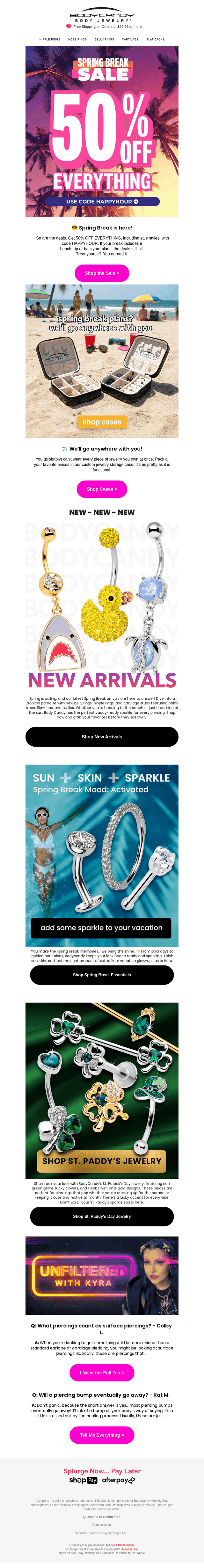 50% Off Everything for Your Spring Break!