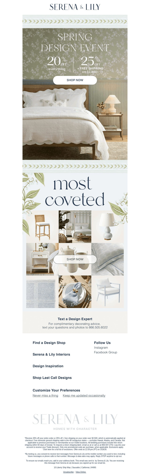 Save up to 25% off everything.