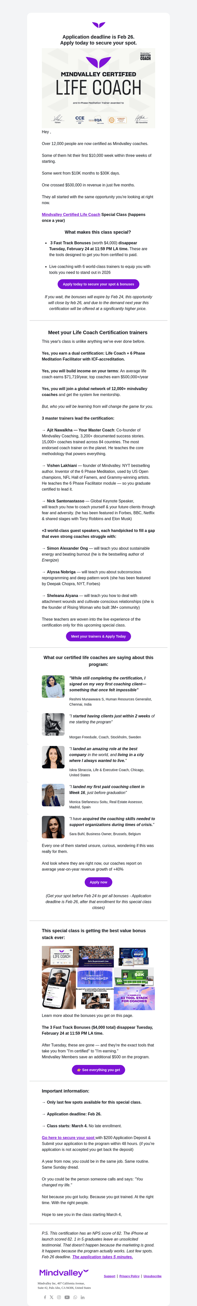 Mindvalley email from Mon, Feb 23, 2026