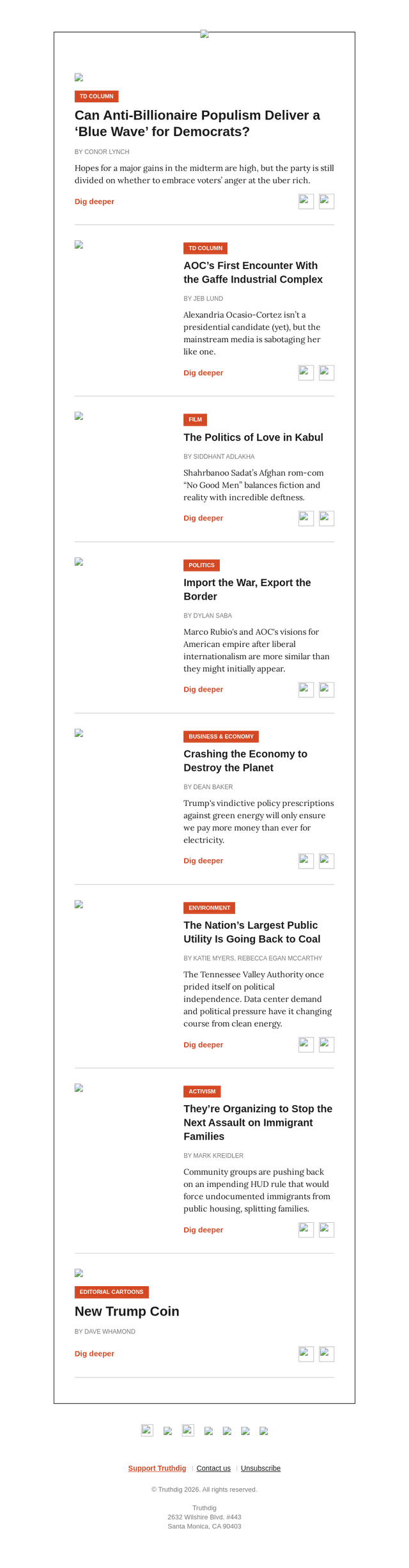 truthdig email from Tue, Feb 24, 2026