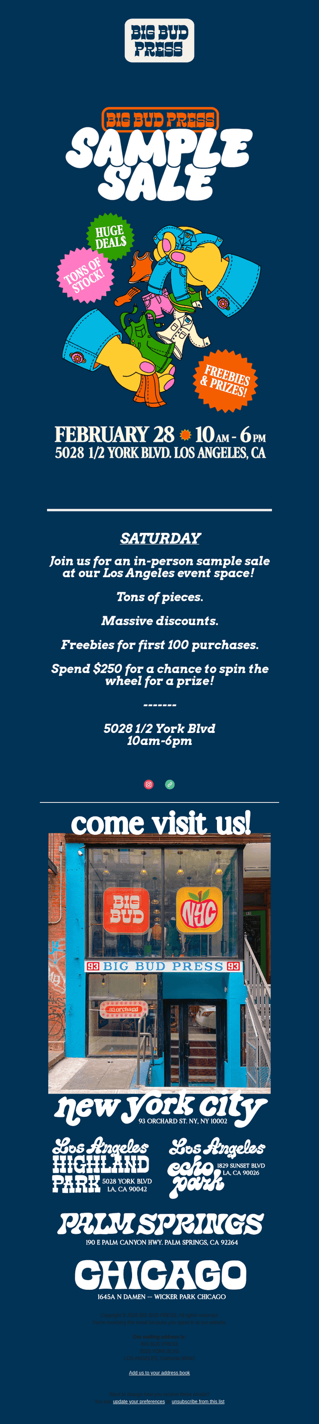 L.A. SAMPLE SALE SATURDAY