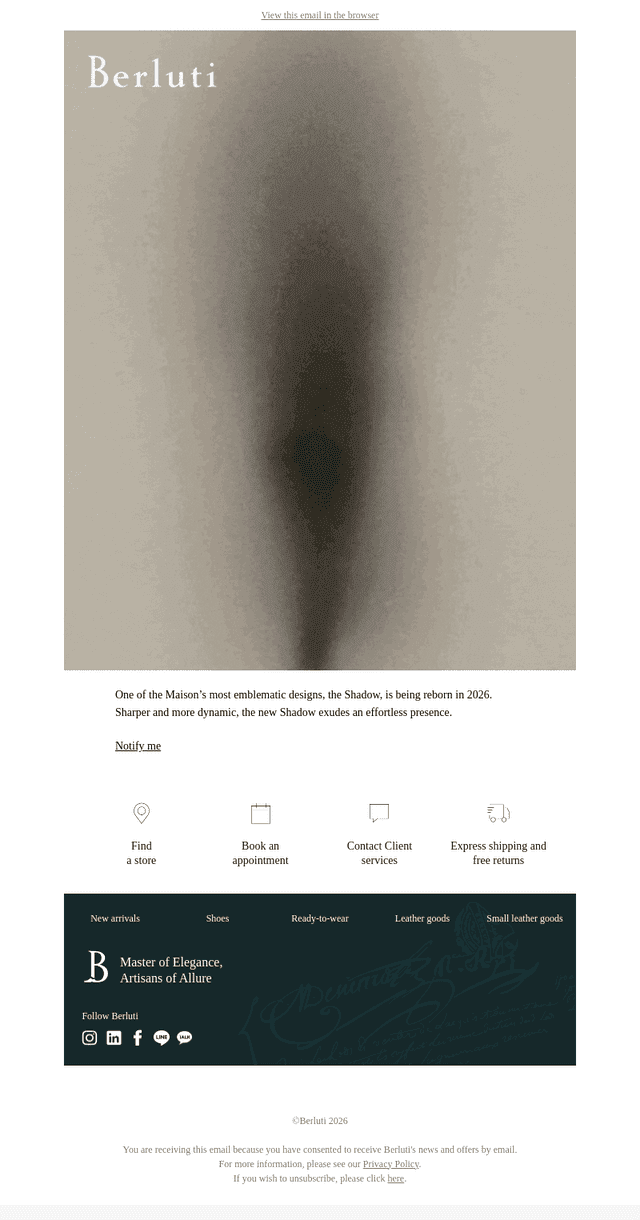 Berluti email from Tue, Feb 24, 2026