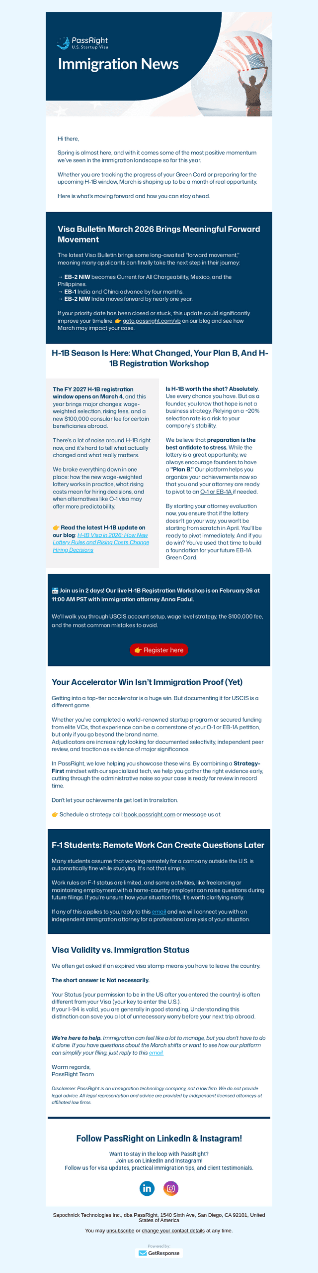 March 2026: Forward Movement, H-1B Changes, and Why Preparation Matters