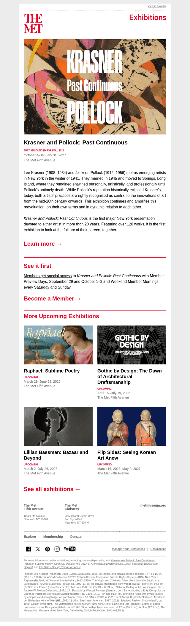 The Metropolitan Museum of Art email from Tue, Feb 24, 2026