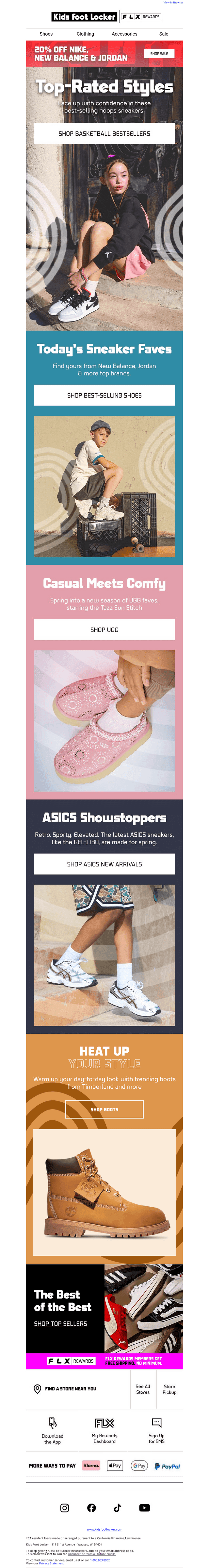 Kids Foot Locker email from Tue, Feb 24, 2026