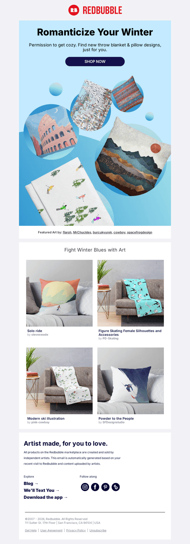 Redbubble email from Tue, Feb 24, 2026