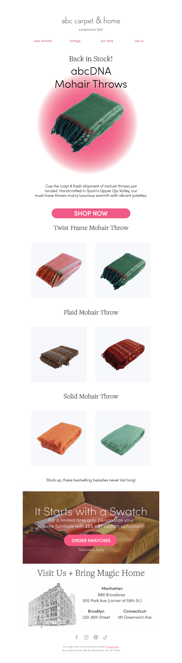 Our Bestselling Mohair Throws are Back!