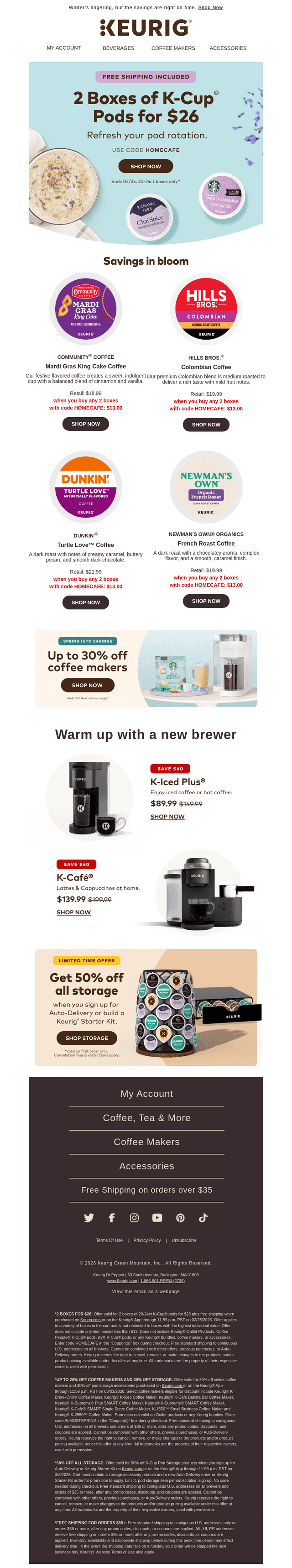 Keurig email from Wed, Feb 25, 2026