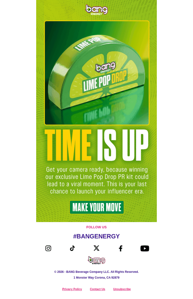 Bang Energy email from Wed, Feb 25, 2026