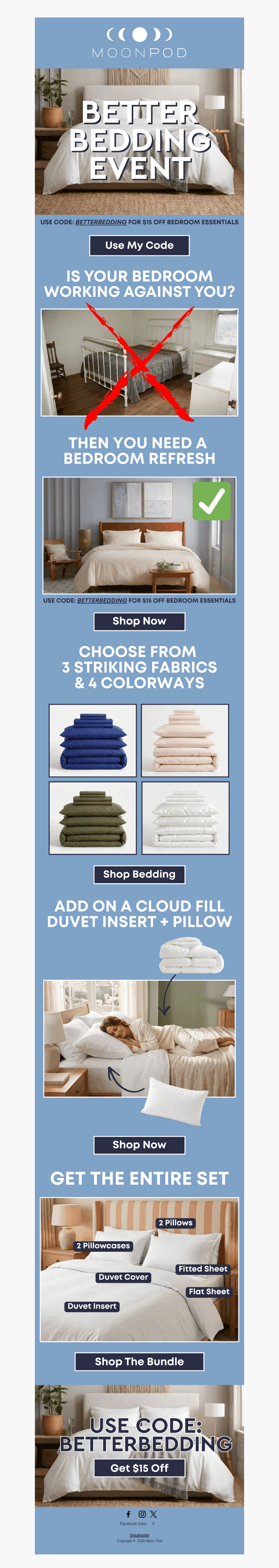Better Bedding Event: Take $15 Off