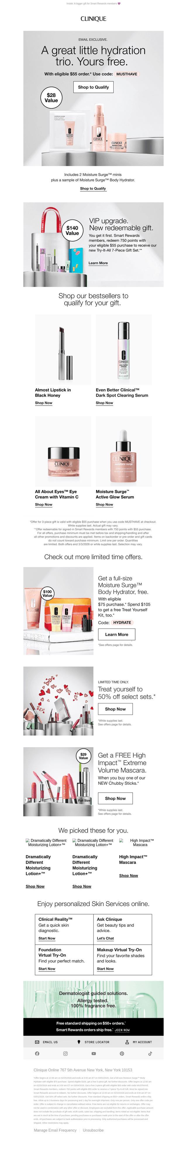 Clinique email from Wed, Feb 25, 2026