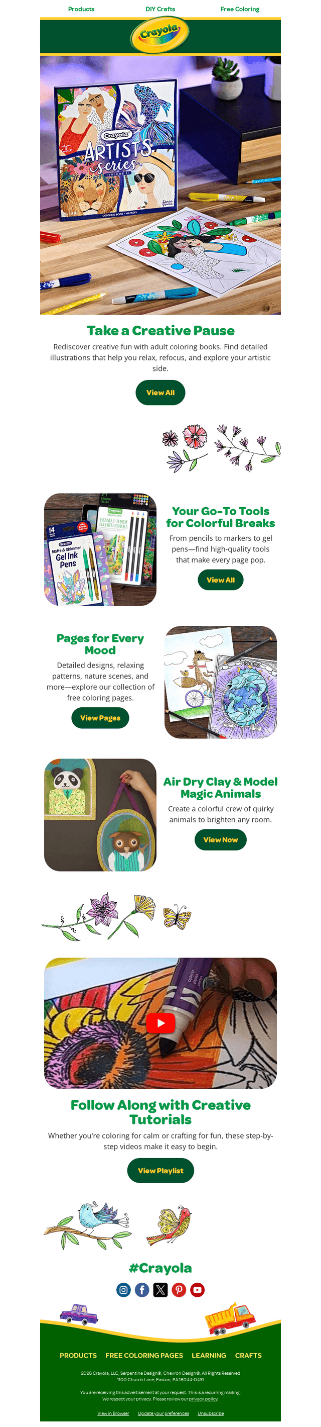 Crayola email from Wed, Feb 25, 2026