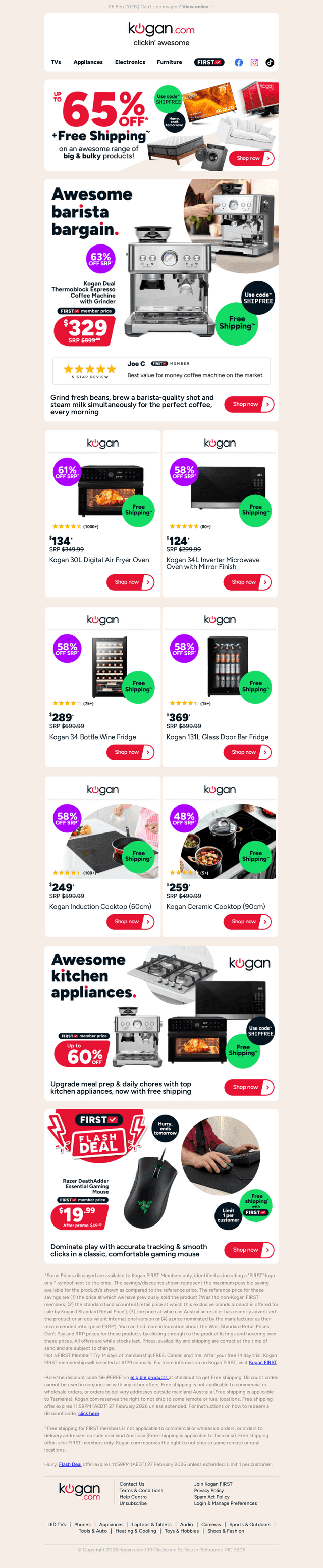 Kogan.com email from Thu, Feb 26, 2026