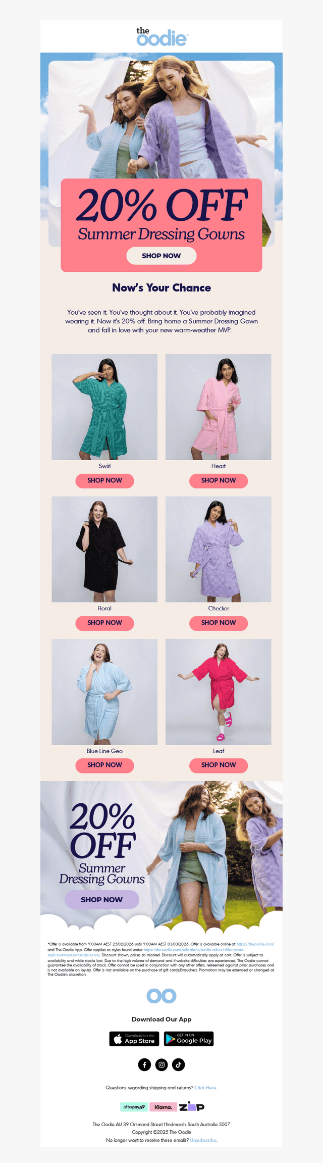 20% off Summer Dressing Gowns!