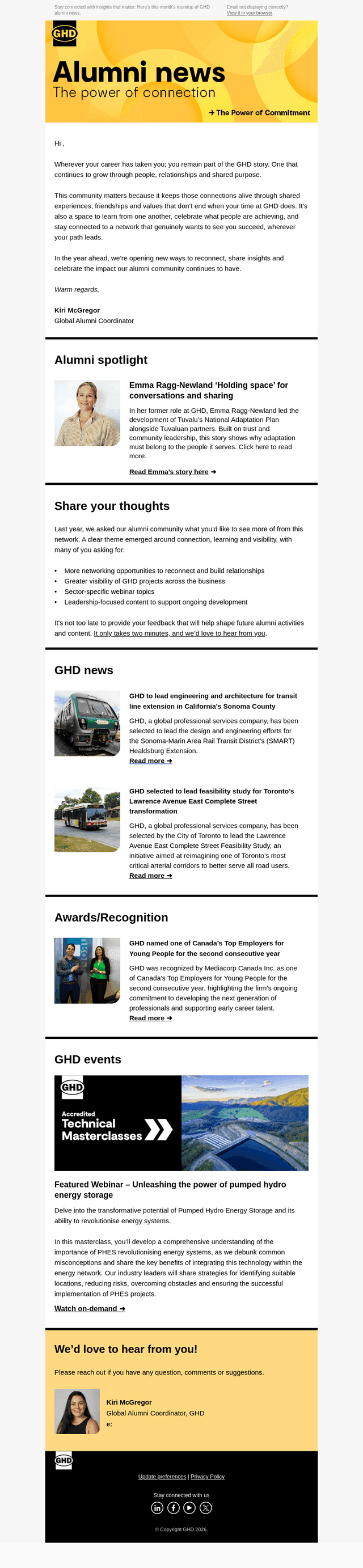 Alumni news: February edition