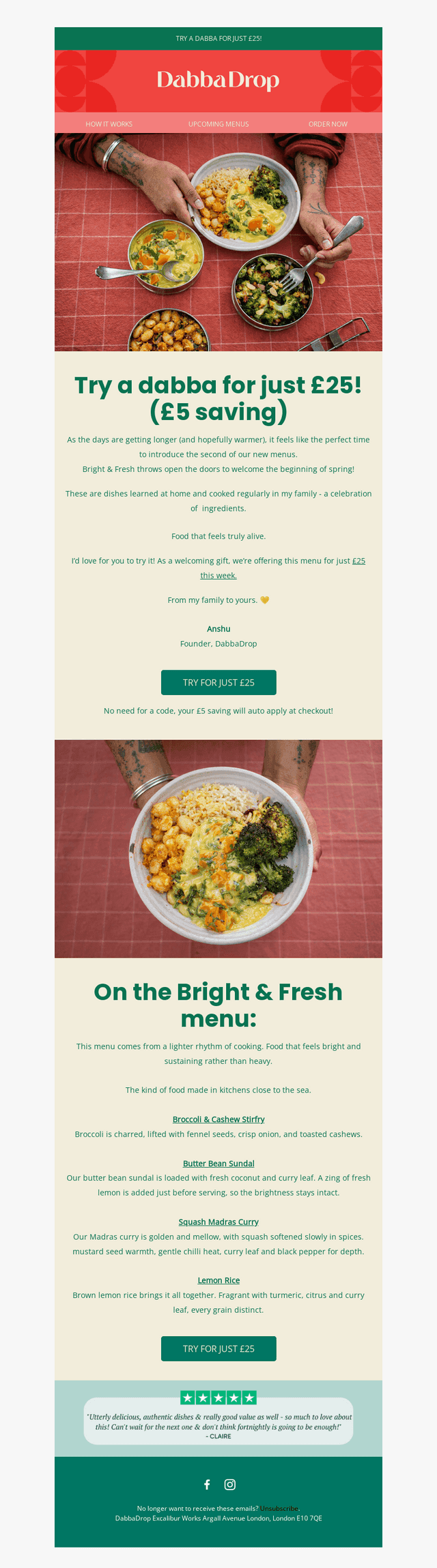 Try a dabba for just £25!