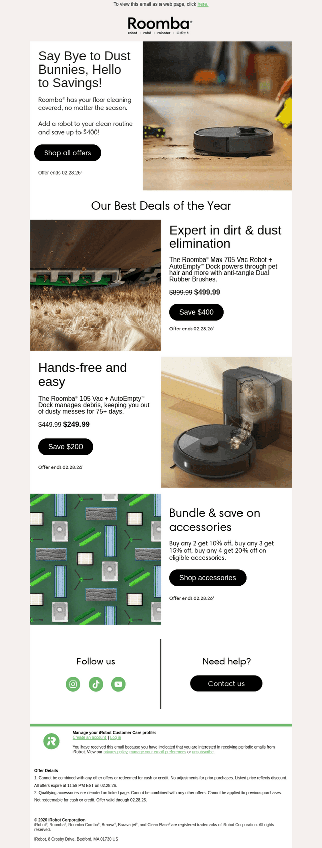 iRobot email from Thu, Feb 26, 2026