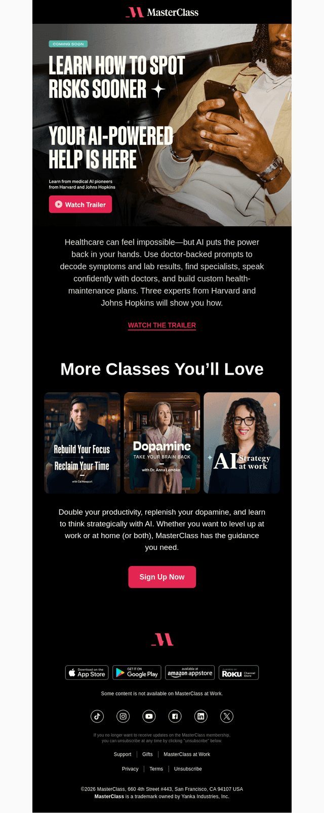 MasterClass email from Thu, Feb 26, 2026