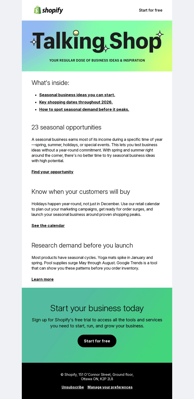 Shopify email from Thu, Feb 26, 2026
