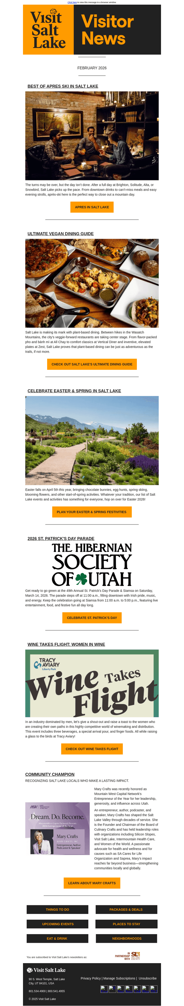 Visit Salt Lake email from Thu, Feb 26, 2026
