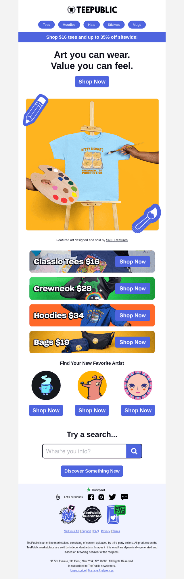 Studio-fresh designs up to 35% off 🎨