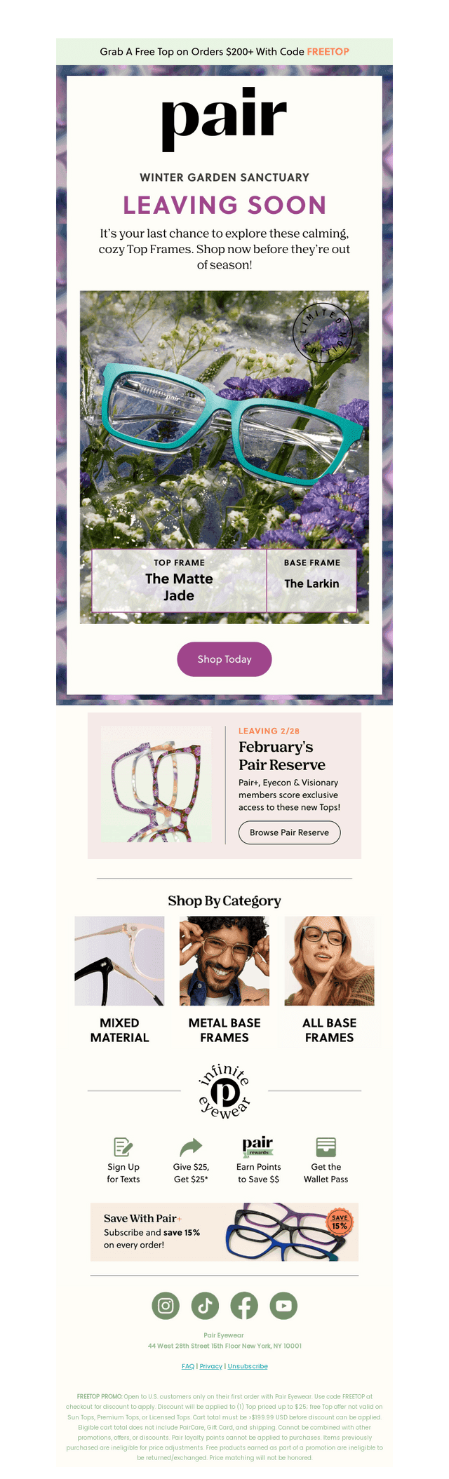 Pair Eyewear email from Fri, Feb 27, 2026