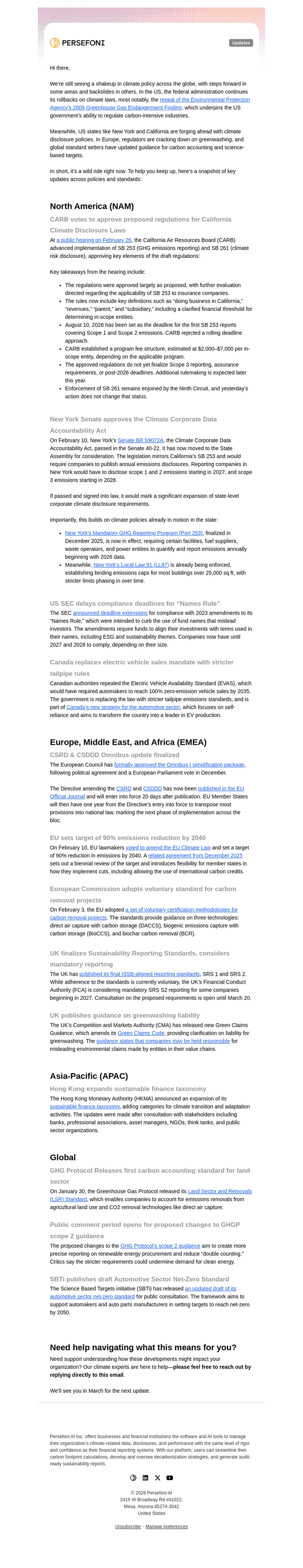 February 2026 Climate Policy Roundup
