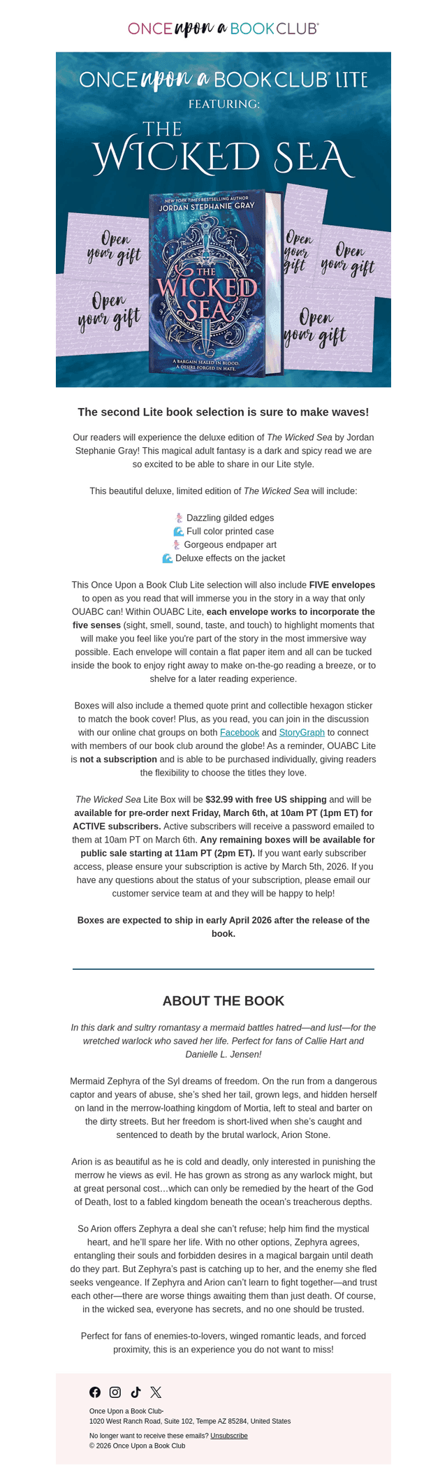 Once Upon A Book Club email from Fri, Feb 27, 2026