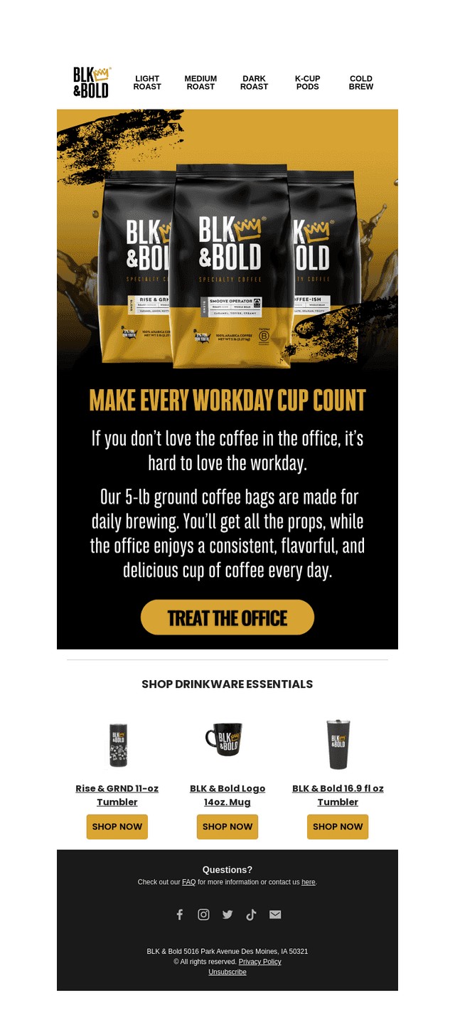 Upgrade the Office Coffee with BLK & Bold☕💼