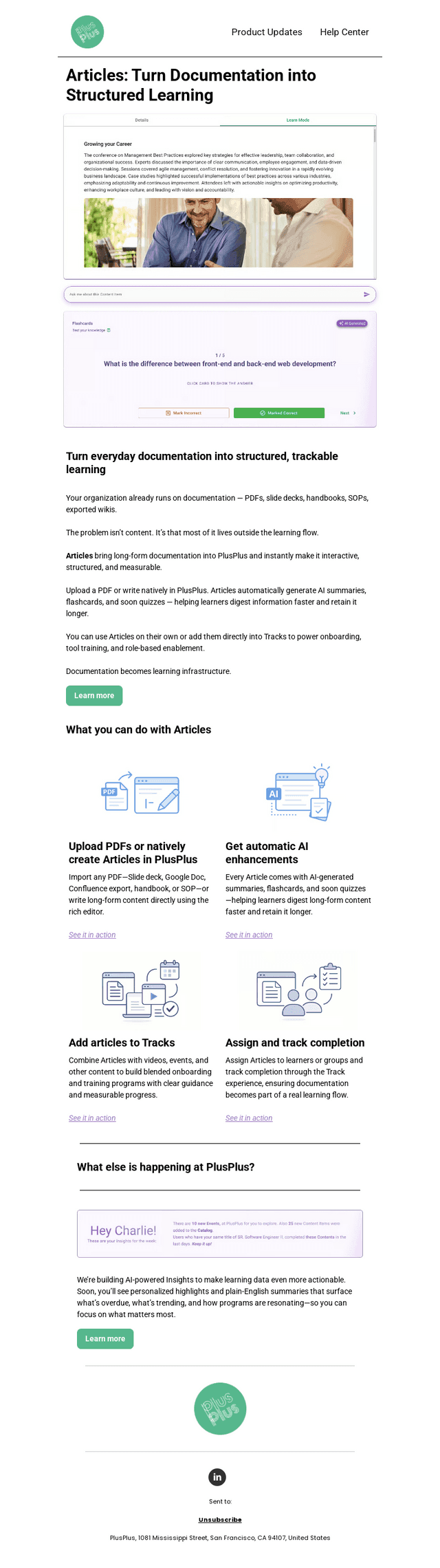 Turn everyday documentation into structured, trackable learning