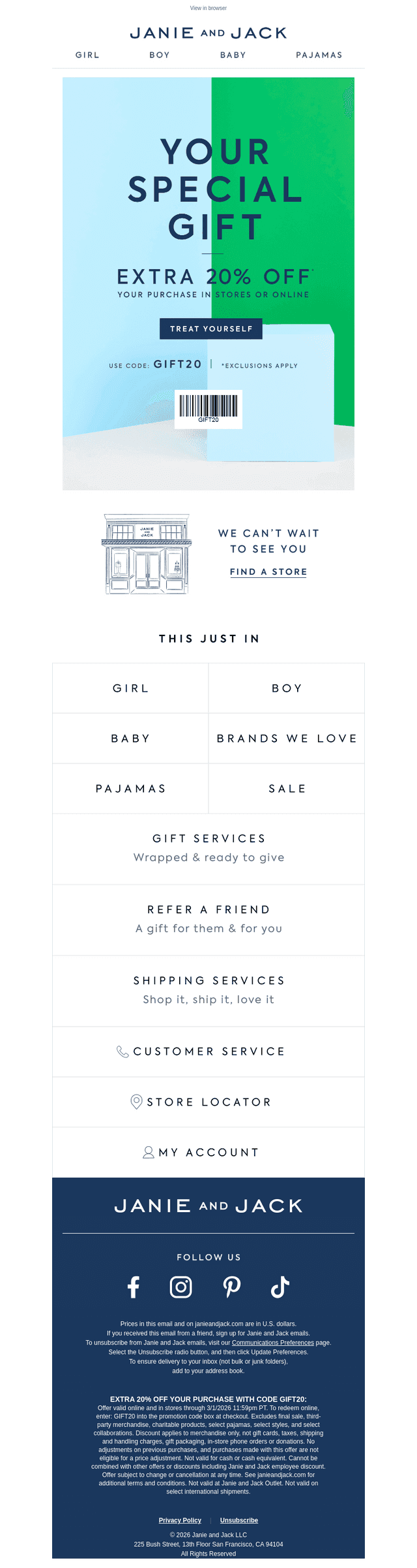 Ends soon: use code GIFT20