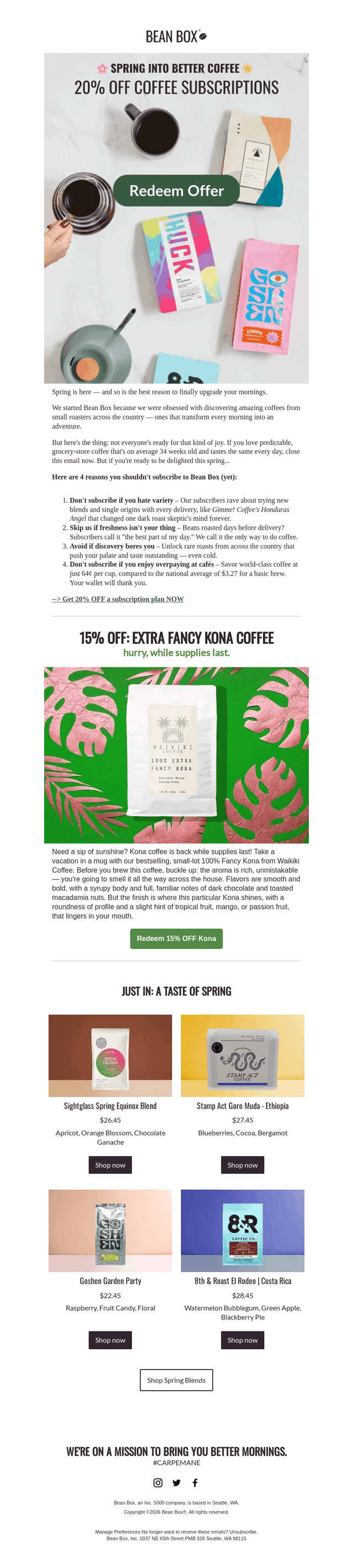 Spring Refresh: 20% Off Coffee Subscriptions ☀️🌸