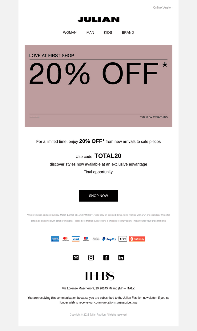 FINAL HOURS | 20% OFF