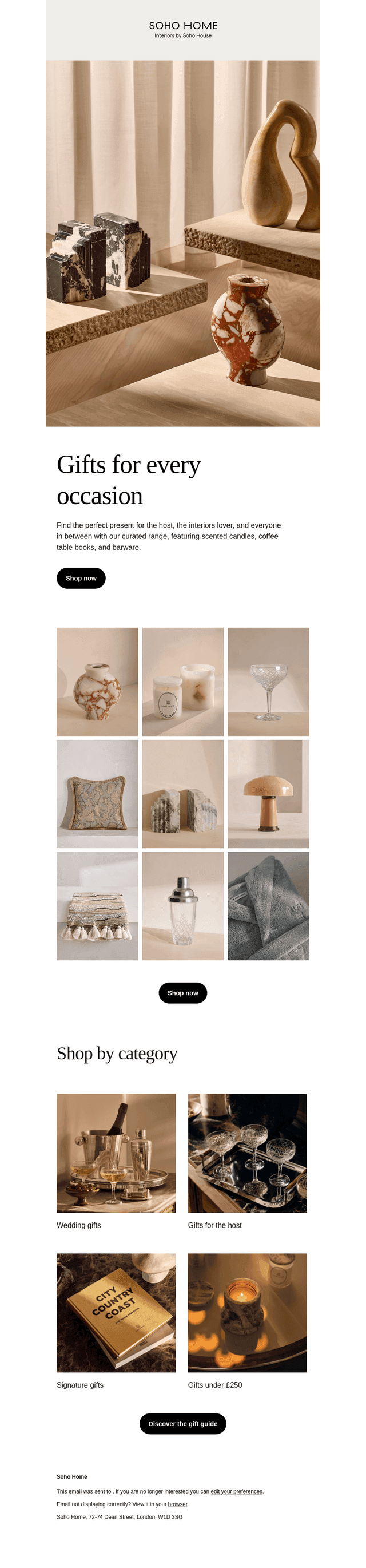 Gifts for every occasion
