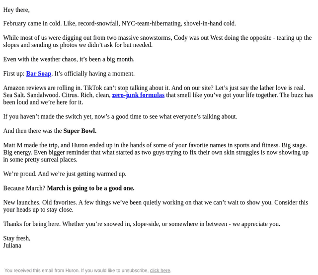 Huron email from Sat, Feb 28, 2026