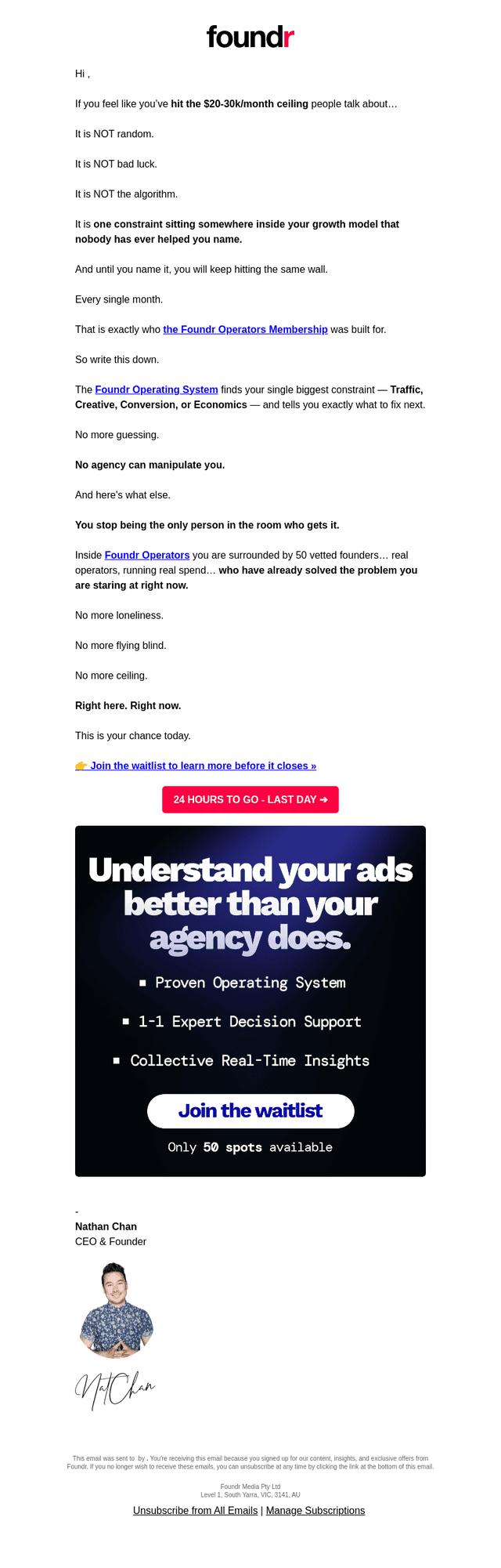 Foundr email from Sun, Mar 1, 2026