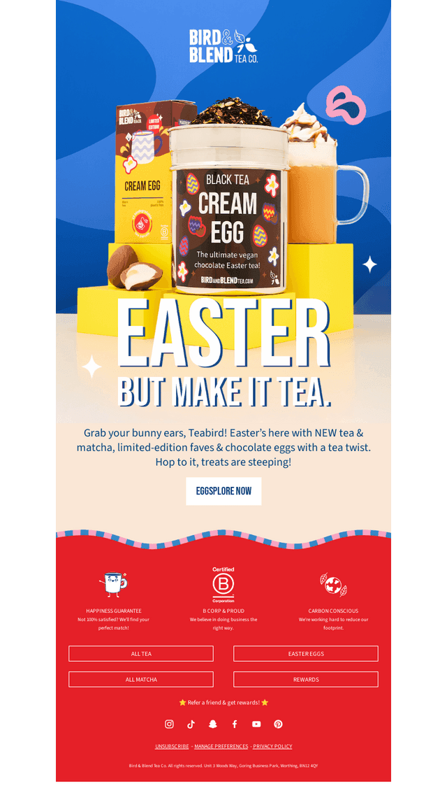 Bird & Blend Tea Co. email from Sun, Mar 1, 2026