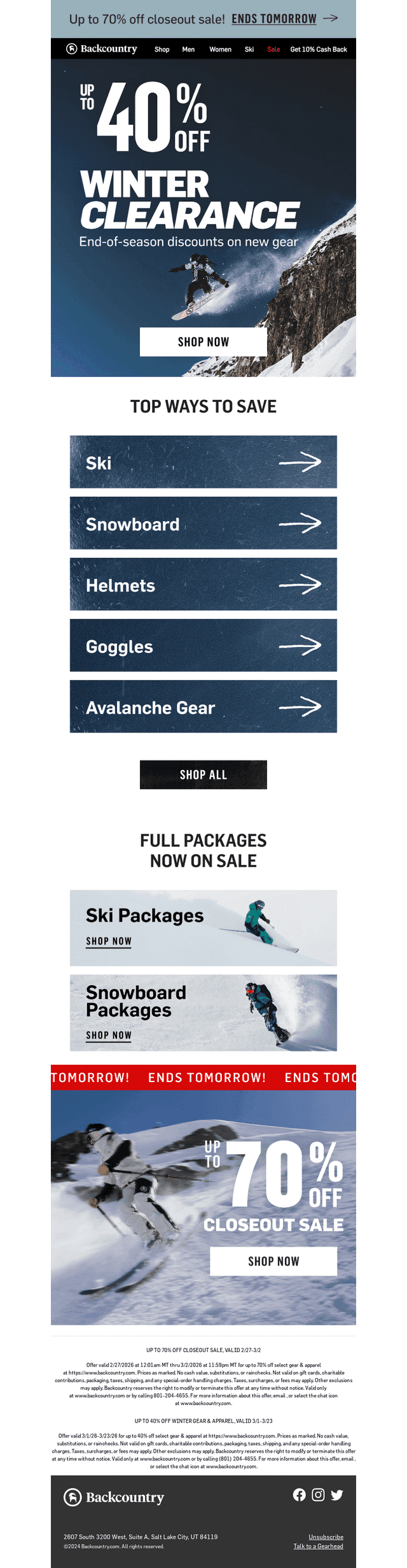 Backcountry email from Sun, Mar 1, 2026