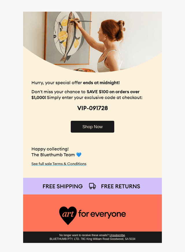 Bluethumb email from Sun, Mar 1, 2026