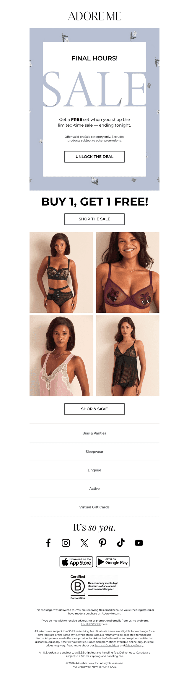 Final Hours: Get Your 2nd Set ON US 💕