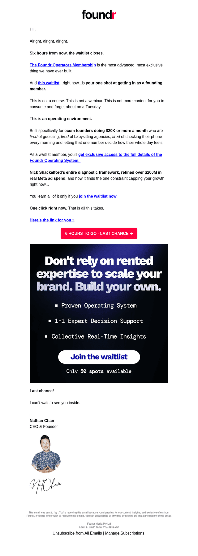 Foundr email from Sun, Mar 1, 2026