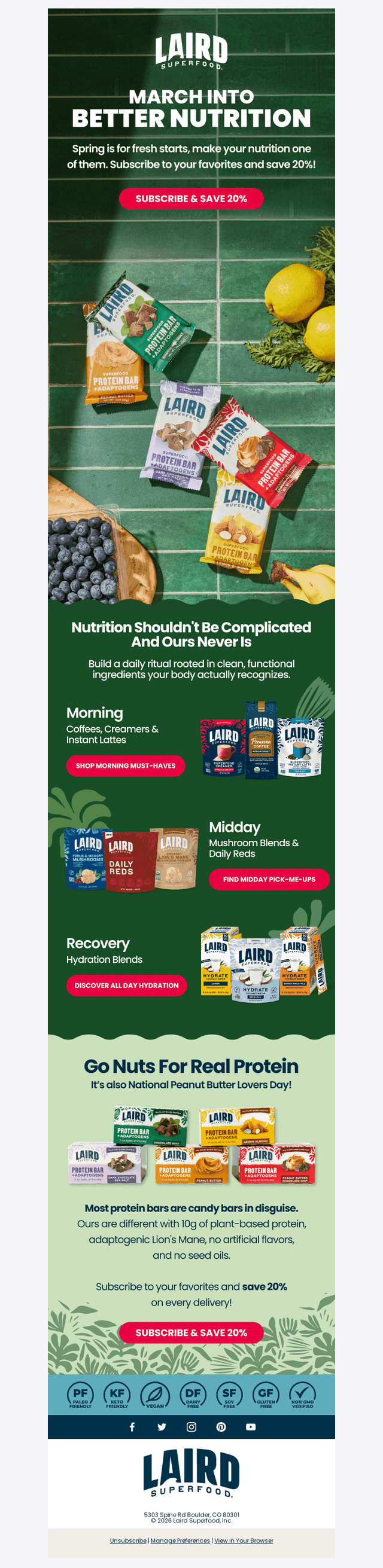 Laird Superfood email from Mon, Mar 2, 2026