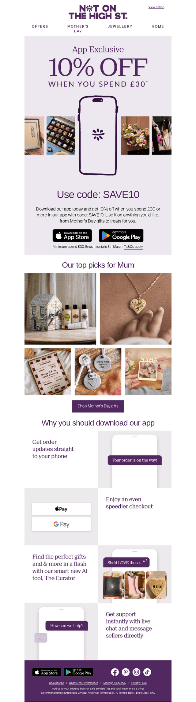 App exclusive: 10% off