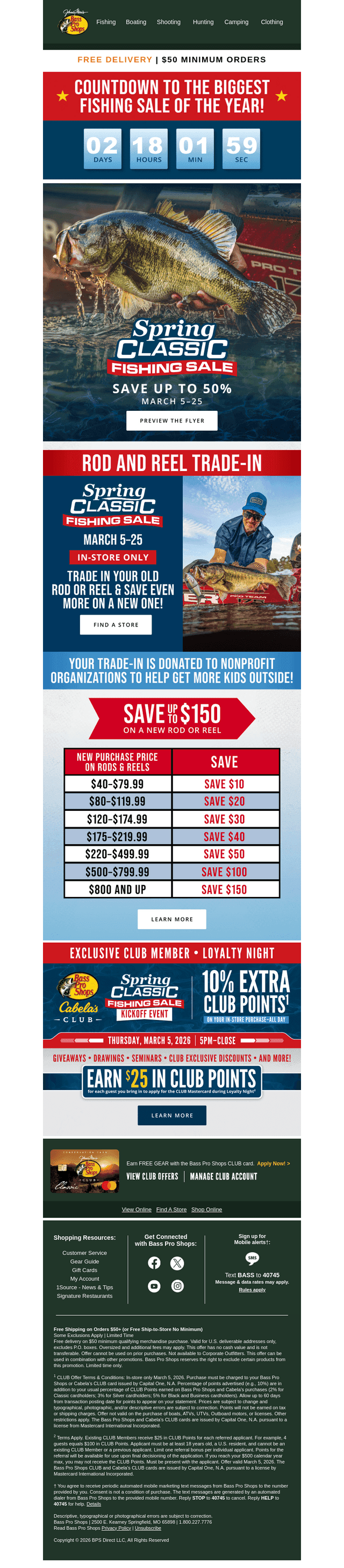 Bass Pro Shops email from Mon, Mar 2, 2026