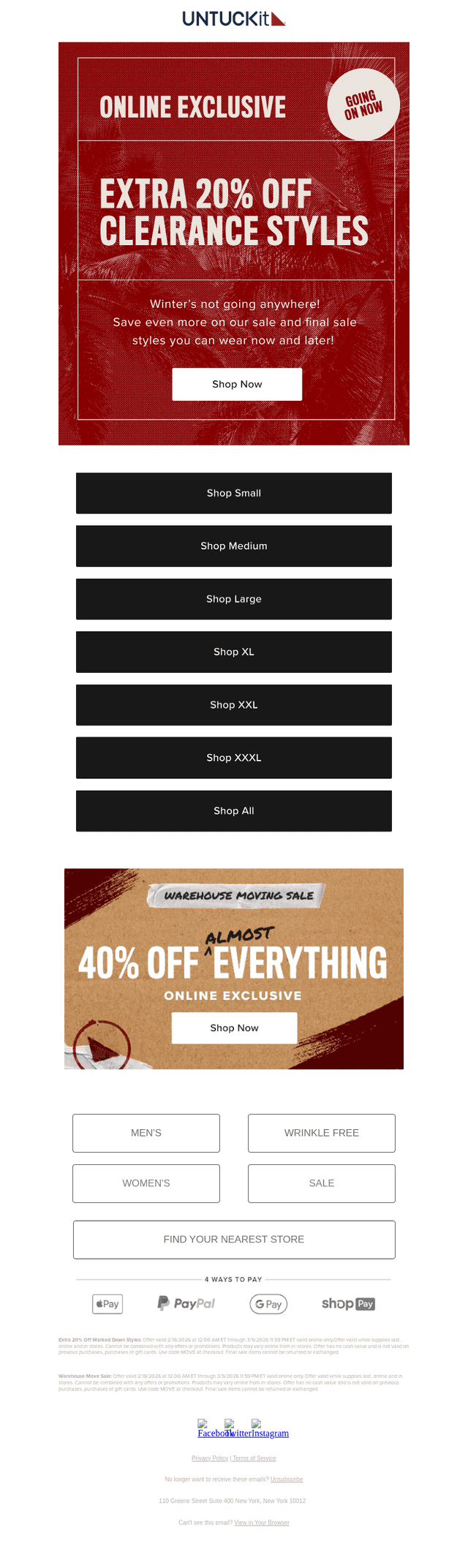 Extra 20% Off Clearance Styles Now In Your Size